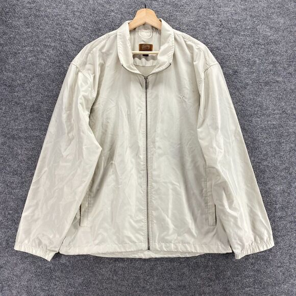 Tasso Ella Jacket Men L Large Beige Collared Full Zip Long Sleeve Pockets Golf - Picture 1 of 8